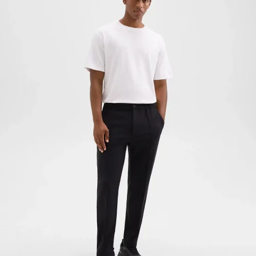 Black Curtis Drawstring Pant for Men in Precision Ponte