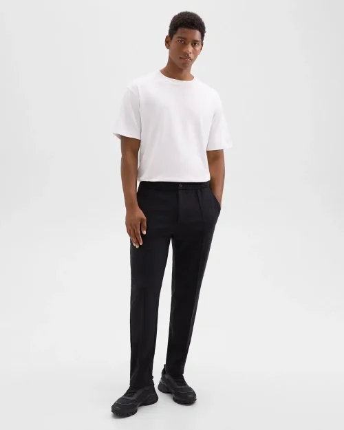 Black Curtis Drawstring Pant for Men in Precision Ponte