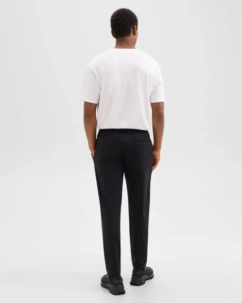 Black Curtis Drawstring Pant for Men in Precision Ponte