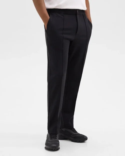 Black Curtis Drawstring Pant for Men in Precision Ponte