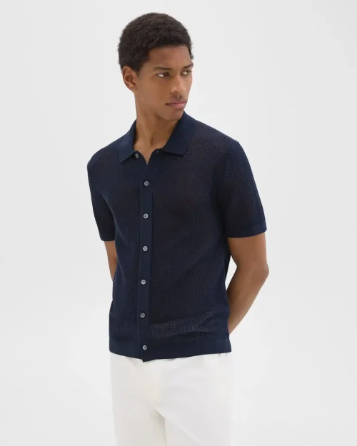 Cairn Short Sleeve Shirt in Cotton front 1 Theory