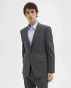 Men's Chambers Blazer in Medium Charcoal, featuring notch lapels and flap pockets. Perfect for a sophisticated look.