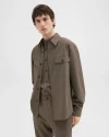 Garvin Fossil Melange Shirt Jacket in Stretch Wool for Men