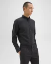 Hugh Shirt in Dark Charcoal Virgin Wool for Men