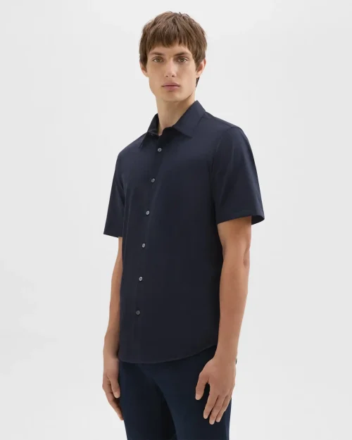 Irving Short-Sleeve Shirt in Structure Knit