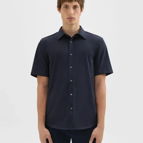 Irving Short-Sleeve Shirt in Structure Knit