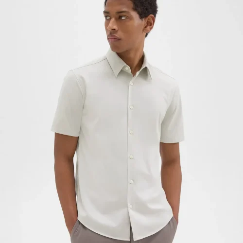 Irving Short-Sleeve Shirt in Structure Knit