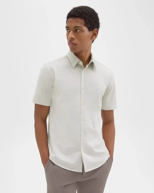 Irving Short-Sleeve Shirt in Structure Knit