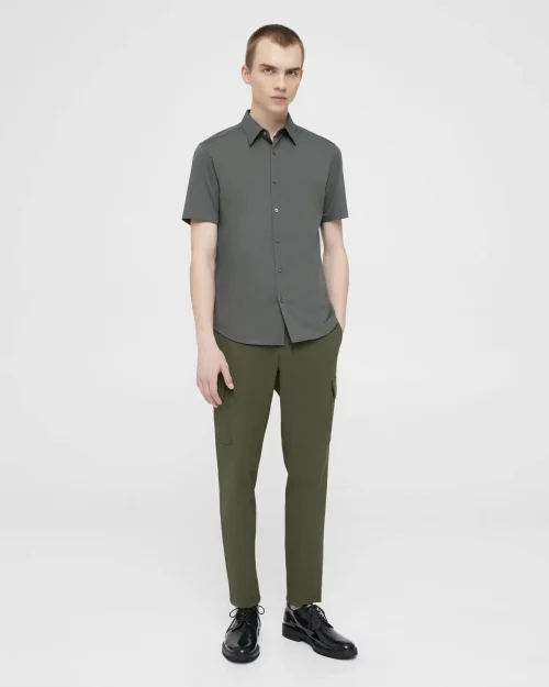 Irving Short-Sleeve Shirt in Structure Knit