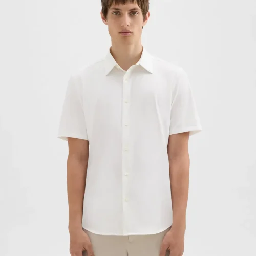 Irving Short-Sleeve Shirt in Structure Knit