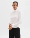 Mock Neck Top in Rib Knit Viscose