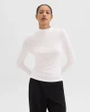 Mock Neck Top in Rib Knit Viscose