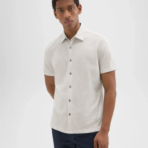 Noran Short-Sleeve Shirt in Slub Cotton