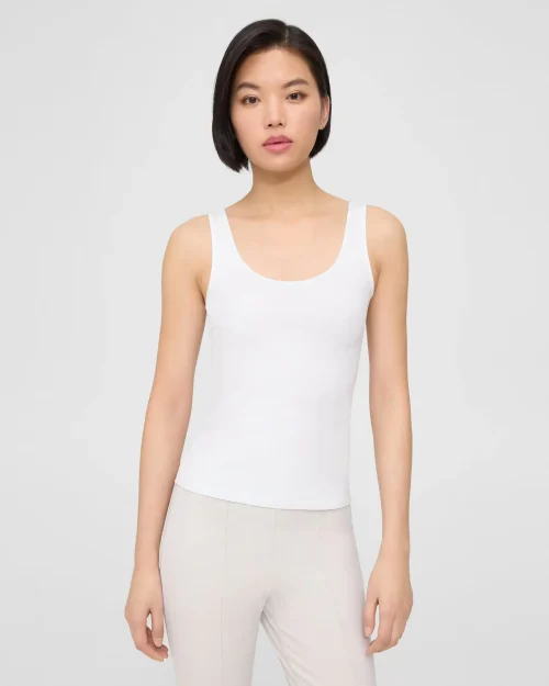 Scoop Neck Tank in Stretch Cotton