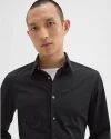 Sylvain Black Shirt in Structure Knit for Man