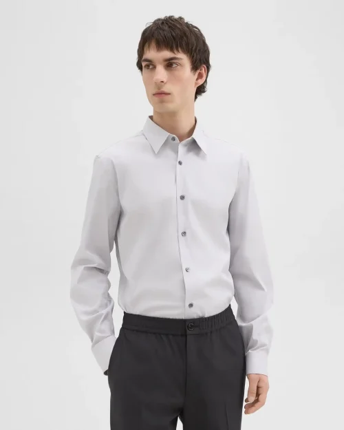 Men's Sylvain Warm Grey Shirt in Premium Cotton