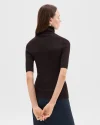 Leenda Short-Sleeve Turtleneck in Regal Wool