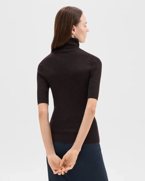 Leenda Short-Sleeve Turtleneck in Regal Wool