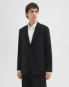 Men's Clinton Blazer in Black Precision Ponte with notch lapels and tailored fit