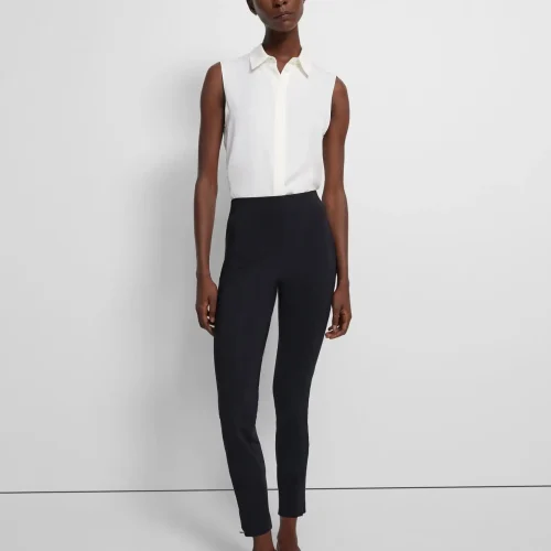 Seamed Slit Legging in Precision Ponte