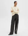 Wide-Leg Cargo Pant in Leather