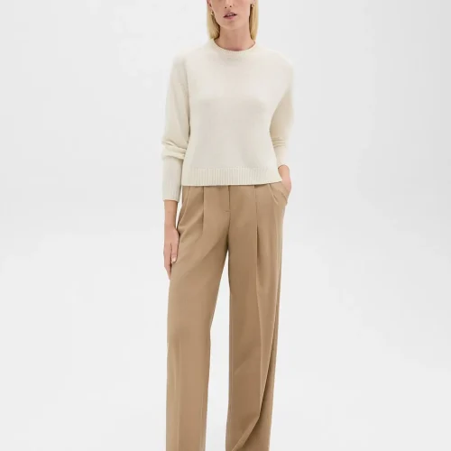 Double Pleat Pant in Sleek Flannel