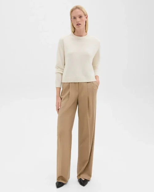 Double Pleat Pant in Sleek Flannel