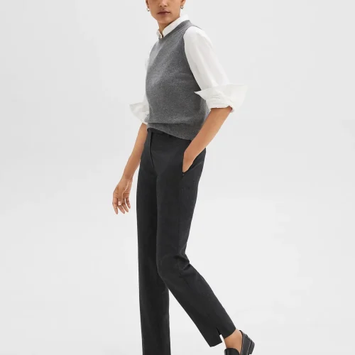 Tapered High-Waist Pant in Sleek Flannel