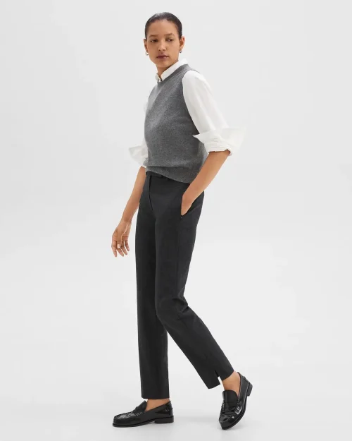 Tapered High-Waist Pant in Sleek Flannel