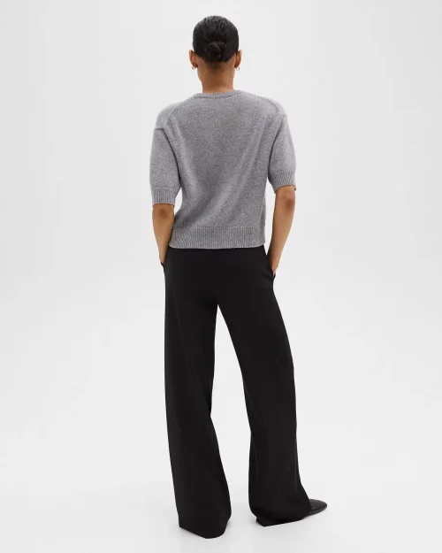 Wide-Leg Pant in Double-Knit Jersey