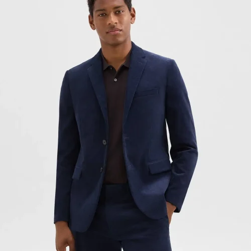 Men's Morton Blazer in Baltic Stretch Corduroy with suede elbow patches