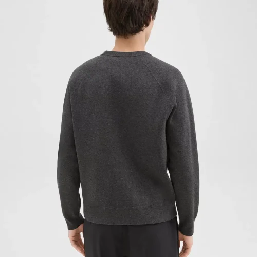 Men’s Raglan Sleeve Sweatshirt in Pestle Melange, showcasing a modern design and lightweight stretch knit fabric.