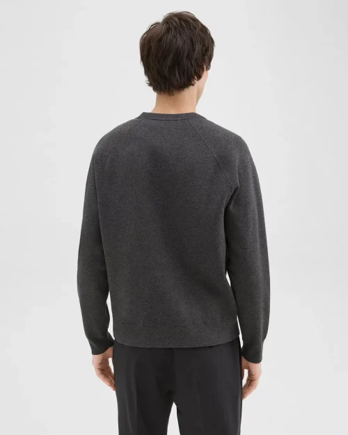 Men’s Raglan Sleeve Sweatshirt in Pestle Melange, showcasing a modern design and lightweight stretch knit fabric.