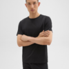 Theory Black Precise Tee Shirt in Pima Cotton