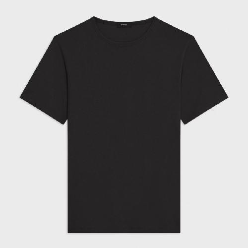 Theory Black Precise Tee Shirt in Pima Cotton