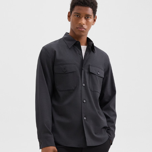 Stylish Stretch Wool Garvin Shirt Jacket