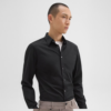 Theory Black Sylvain Shirt in Structure Knit